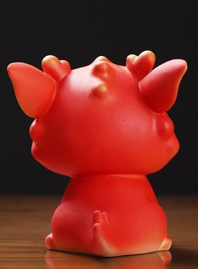 东方泥土《火旺龙》陶瓷香薰车载可爱国潮摆件家居办公室桌面装饰