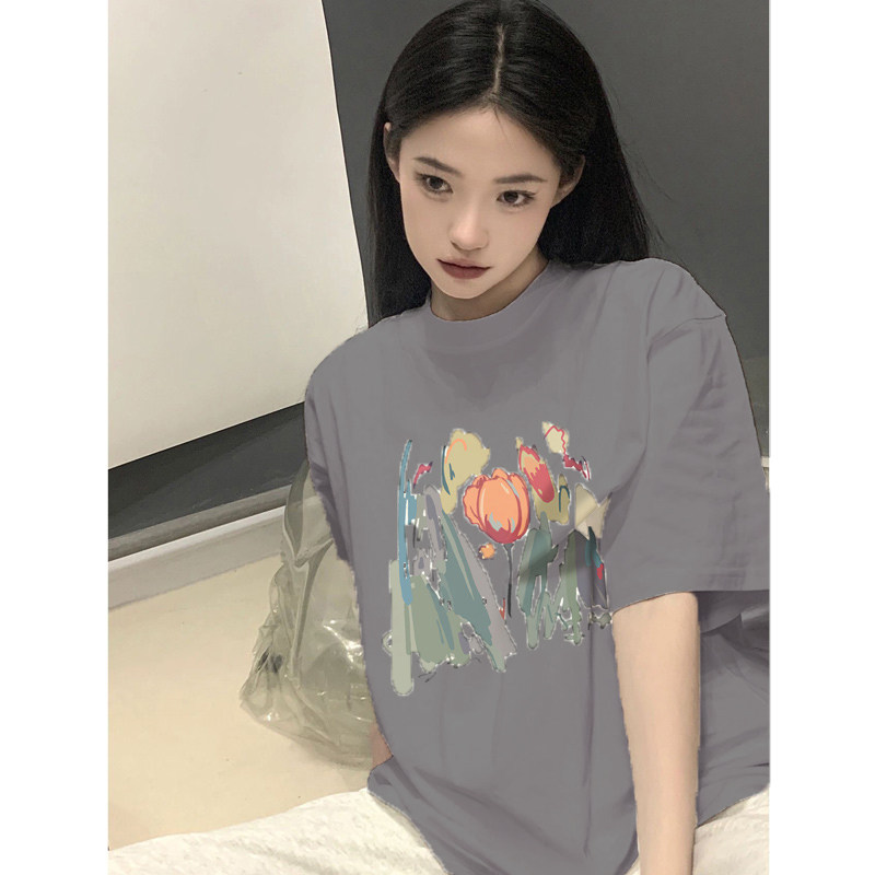 大码女短袖t恤胖mm夏装宽松时尚显瘦冰玫瑰黑色纯棉休闲上衣200斤,淘宝优惠券,粉丝福利购,淘宝优惠卷