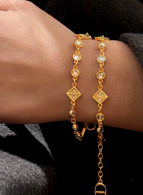 DICD/D家字母金色锆石手链女