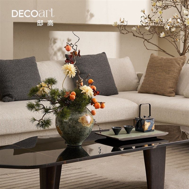 客厅摆件中式高级感2025新款小盘流苏长托盘壶洽谈区桌面办公室,淘宝优惠券,粉丝福利购,淘宝优惠卷