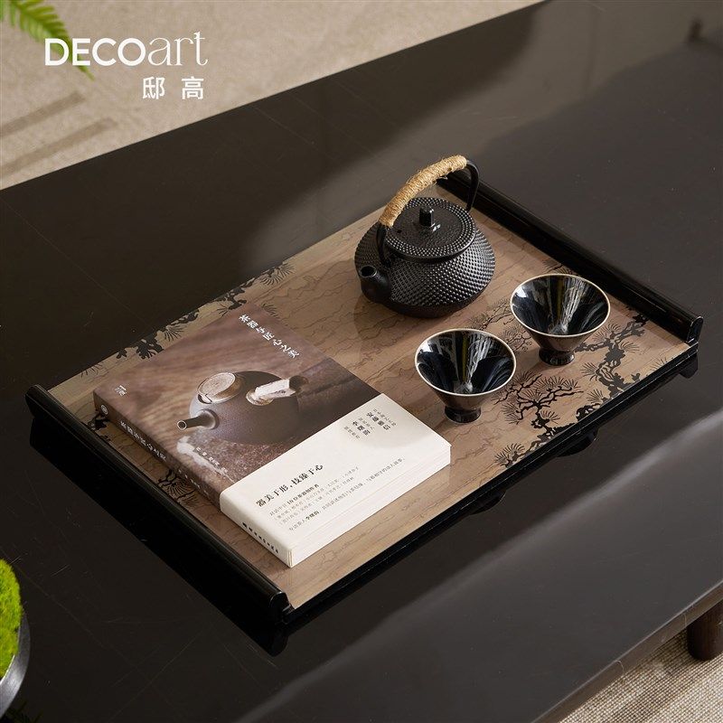 客厅摆件中式高级感2025新款小盘流苏长托盘壶洽谈区桌面办公室,淘宝优惠券,粉丝福利购,淘宝优惠卷