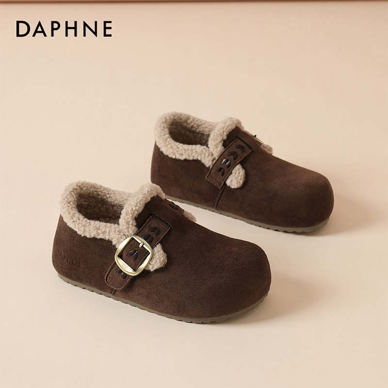 达芙妮棉鞋女加绒加厚冬季2026新款毛毛勃肯鞋外穿防滑豆豆雪地靴,淘宝优惠券,粉丝福利购,淘宝优惠卷