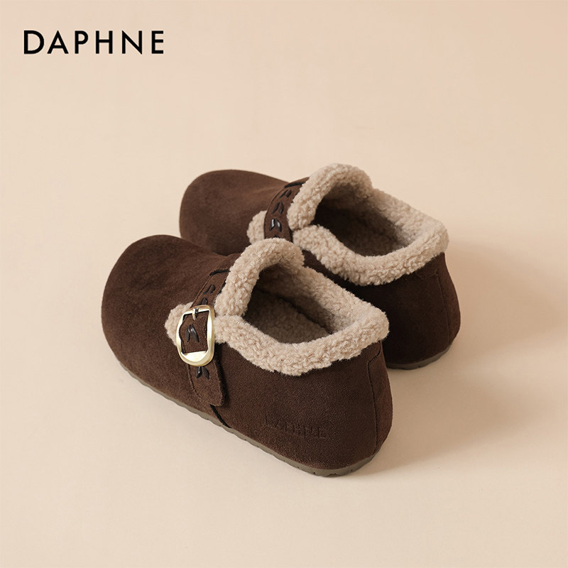达芙妮棉鞋女加绒加厚冬季2026新款毛毛勃肯鞋外穿防滑豆豆雪地靴,淘宝优惠券,粉丝福利购,淘宝优惠卷