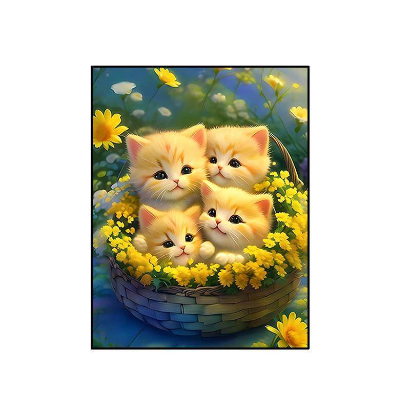 猫咪钻石画2024新款动物手工5d点贴钻十字绣客厅儿童卧室床头满钻,淘宝优惠券,粉丝福利购,淘宝优惠卷