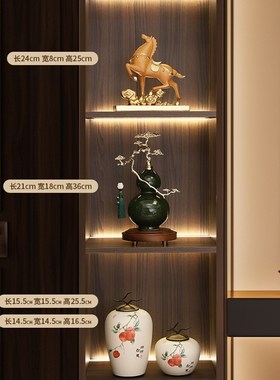 新中式客厅玄关富贵青松葫芦摆件家居工艺品电P视柜装饰品乔迁礼