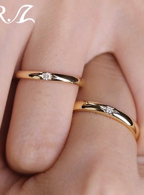 Z先生原创925银星芒培育钻石情侣戒指轻N奢时尚简约求婚订婚对戒