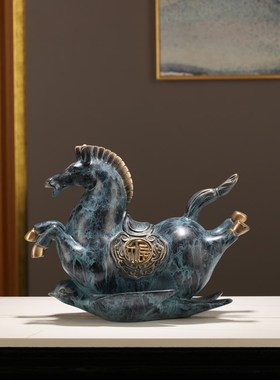 新中式马踏飞燕文创办公室装饰品书房桌面马摆件老板Y桌工艺品搞