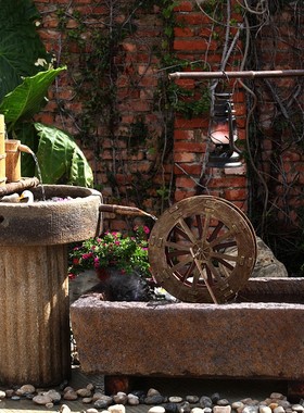 庭院微景观假山i流水鱼池阳台水系造景喷泉户外花园装饰水池摆件