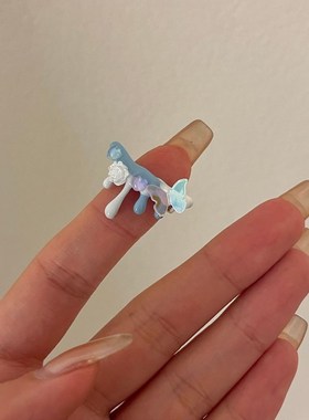 高级感珐琅滴油个性夸张戒指嘻哈甜酷冷淡风眼睛闪V钻食指戒指环