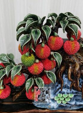 头石 工艺品树荔枝 弯堂 满公仔陶瓷湾红