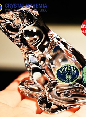 捷克进口水晶h玻璃动物小摆件北欧轻奢家居创意装饰品糖缸礼物客