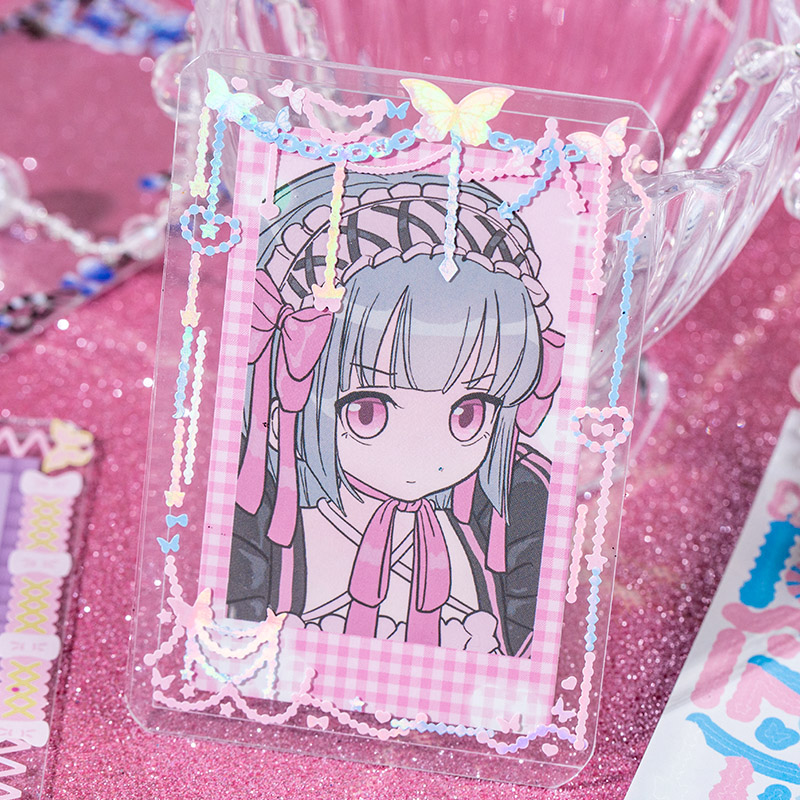 30张链条贴纸本烫金边框珠炼珍珠气泡手M账贴纸咕卡拼贴装饰贴画 - 图2