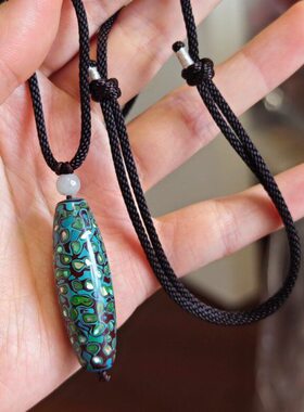 项链挂绳挂脖文化正宗天然大漆非物遗产桶珠手工编绳质珠翡翠原创