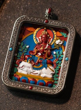 2025本命年朱砂唐卡藏式手工彩绘E十二生肖本命佛吊坠男女同款挂