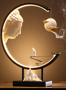 新中式禅意e香炉摆件电视柜创意玄关家居茶室客厅酒柜倒流香装饰