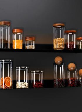 样板房间厨房密封罐杂粮罐橱柜玻璃储物罐摆件创意软装拍照道具