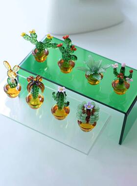 淄博琉璃仿真多肉植物盆栽桌面摆件仙人掌治愈装饰品书桌摆设礼物