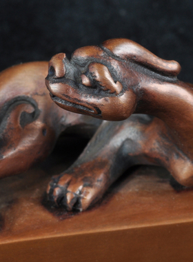 紫铜螭钮镇纸摆件文房四宝镇纸尺家居客厅书房办公室桌面装饰品