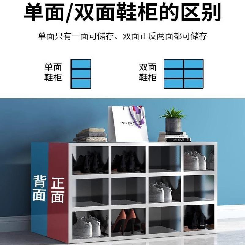 304不锈钢鞋柜无尘净化单双面多格鞋柜车间员工实验室收纳换鞋凳 - 图1