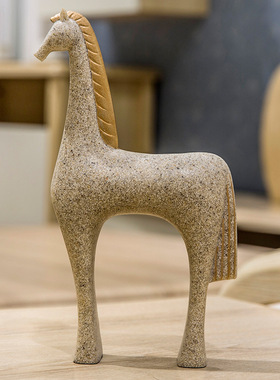 北欧轻奢高d档浮士德战马摆件客厅玄关酒柜办公室工艺礼品摆饰装