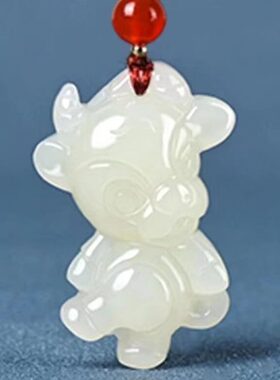 挂件卡通项链玉石猴子宝宝本命年宠玉坠十二生肖吊坠和田玉萌男女