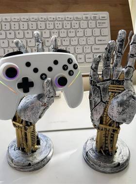 赛博朋克机械手摆件阿修罗游戏手柄支架戒指手串桌面挂架拍摄道具