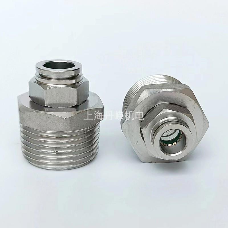 DN25不锈钢304气动快插接头 PU气管快接G1寸外螺纹接4MM~16MM气管 - 图0