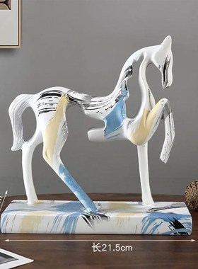 马到成功摆件轻奢高档q客厅酒柜装饰品家居办公室书房抽象艺术现