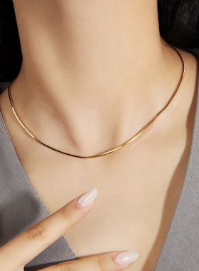 925纯银项链八角蛇骨意大利锁骨链女高级感小众秋季