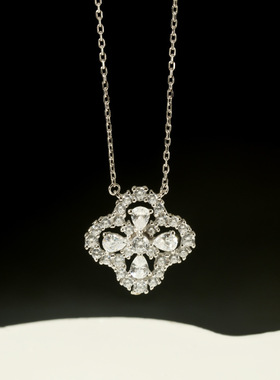 925纯银幸运四叶草项链闪耀吊坠送女友小众轻奢爆款女高级感