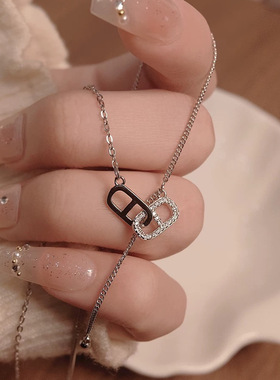 猪鼻子925银时髦百搭项链女韩国简约气质款ins冷淡风锁骨链