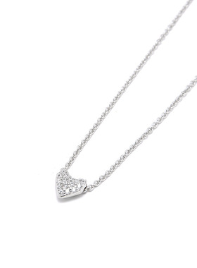 秋上新项链流动小心愿镶钻爱心情侣项链S925银小众项链
