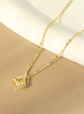 LALACHICS925纯银韩版时尚车花灵动裙摆项链轻奢女秋季简约个性