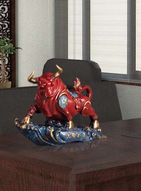 《牛转乾坤》全铜牛摆件玄关开业礼品办公室装饰品牛气冲天工艺品