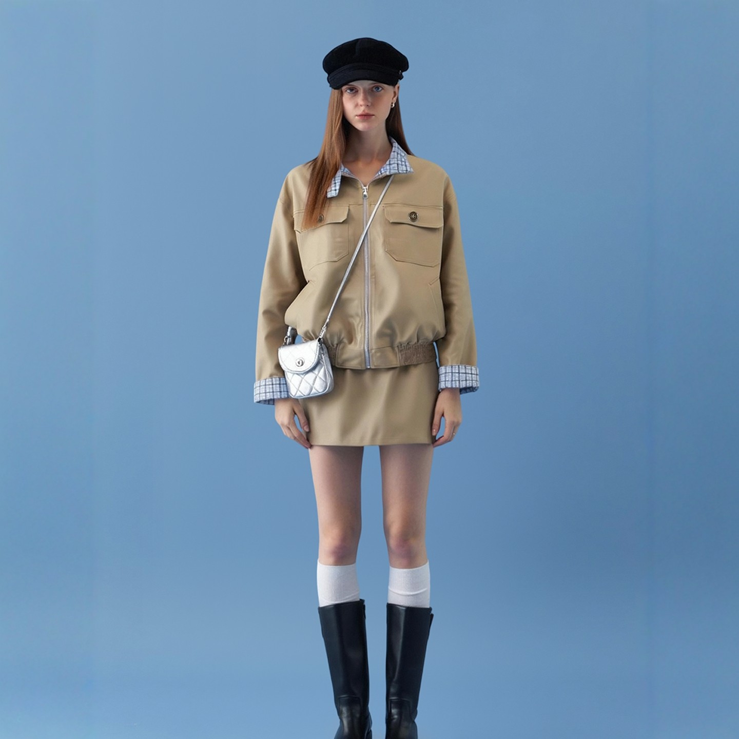 AHMI“城市游猎”多口袋设计工装风上衣裙子套装秋季少女夹克短裙,淘宝优惠券,粉丝福利购,淘宝优惠卷