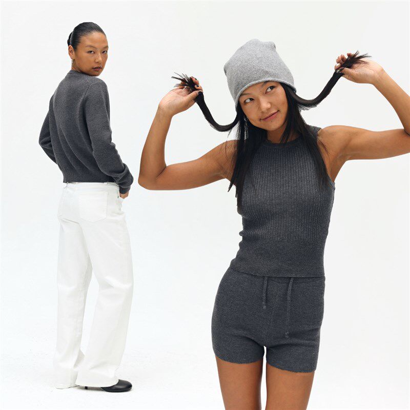 oneup基础款背心开衫外套两件套女秋季套装宽松休闲针织衫上衣,淘宝优惠券,粉丝福利购,淘宝优惠卷