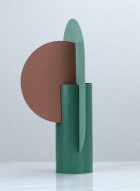 北欧式样板房客厅电视柜金属彩色花器花插摆件餐厅轻奢软装艺术品