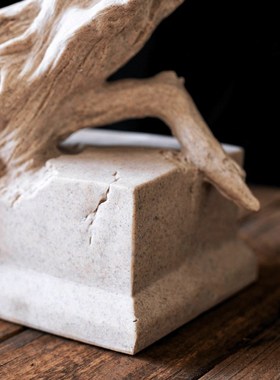 JK慕空间 复古砂石马雕塑装饰摆件 乔迁大厅桌面创意礼品摆件