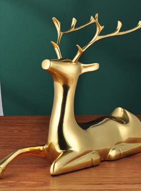 全铜鹿酒架摆件轻奢创意家居客厅玄关电视柜装饰品乔迁新居礼物