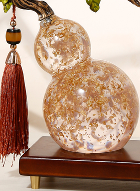 水晶葫芦摆件柿柿如意轻奢高档酒柜客厅桌面家居装饰乔迁新居礼品