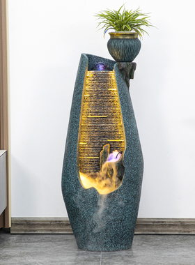 简约现代流水摆件循环水客厅招财鱼缸加湿器入户玄关办公室风水轮