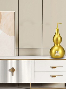 黄铜葫芦房屋缺角牌西北角乾卦八卦牌家居客厅摆件