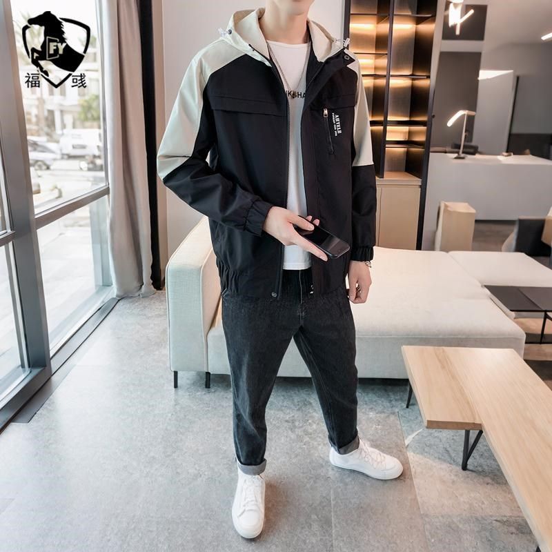 2025春季潮流搭配男装休闲运动套装一整套男士连帽休闲外套牛仔裤,淘宝优惠券,粉丝福利购,淘宝优惠卷
