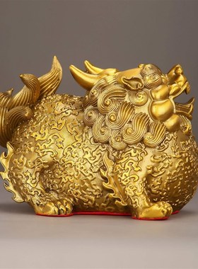 黄铜纳财貔貅摆件招財进宝四方纳财客厅办公桌装饰店铺