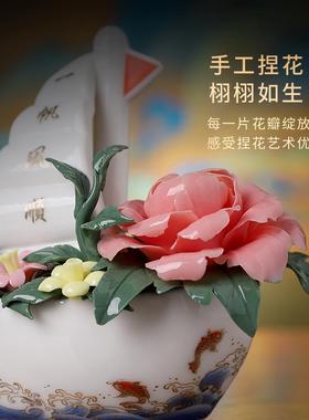 一帆风顺乔迁搬家礼物礼品送礼客厅玄关酒柜家居装饰品陶瓷花摆件