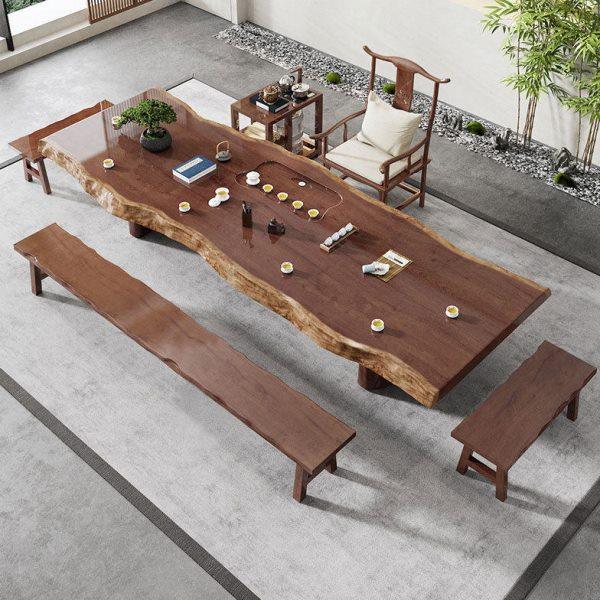 新中式实木大板茶桌椅组合家用泡茶台禅意功夫公茶室客厅茶桌,淘宝优惠券,粉丝福利购,淘宝优惠卷