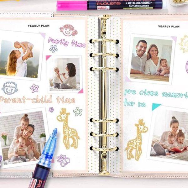 双线轮廓笔闪光彩色笔划重点节日手抄报发光啫喱笔3D立体果冻笔,淘宝优惠券,粉丝福利购,淘宝优惠卷