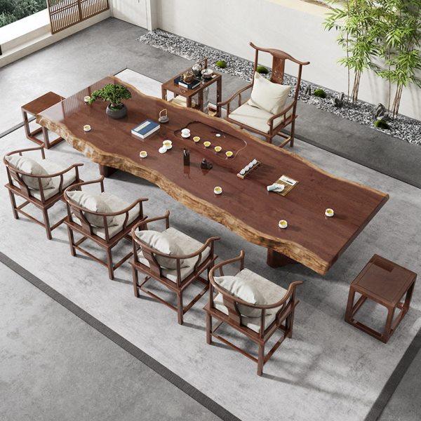 新中式实木大板茶桌椅组合家用泡茶台禅意功夫公茶室客厅茶桌,淘宝优惠券,粉丝福利购,淘宝优惠卷