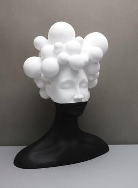 现代简约黑白女郎家居玄关送礼客厅树脂桌面样板间轻奢装饰品摆件