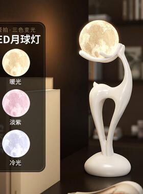 福鹿创意卡通夜灯家用客厅卧室书房玄关桌面装饰摆饰乔迁新居礼物